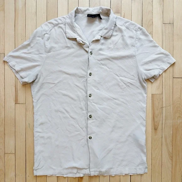 ASOS Design Cream Stone Button Down - Picture 2 of 6